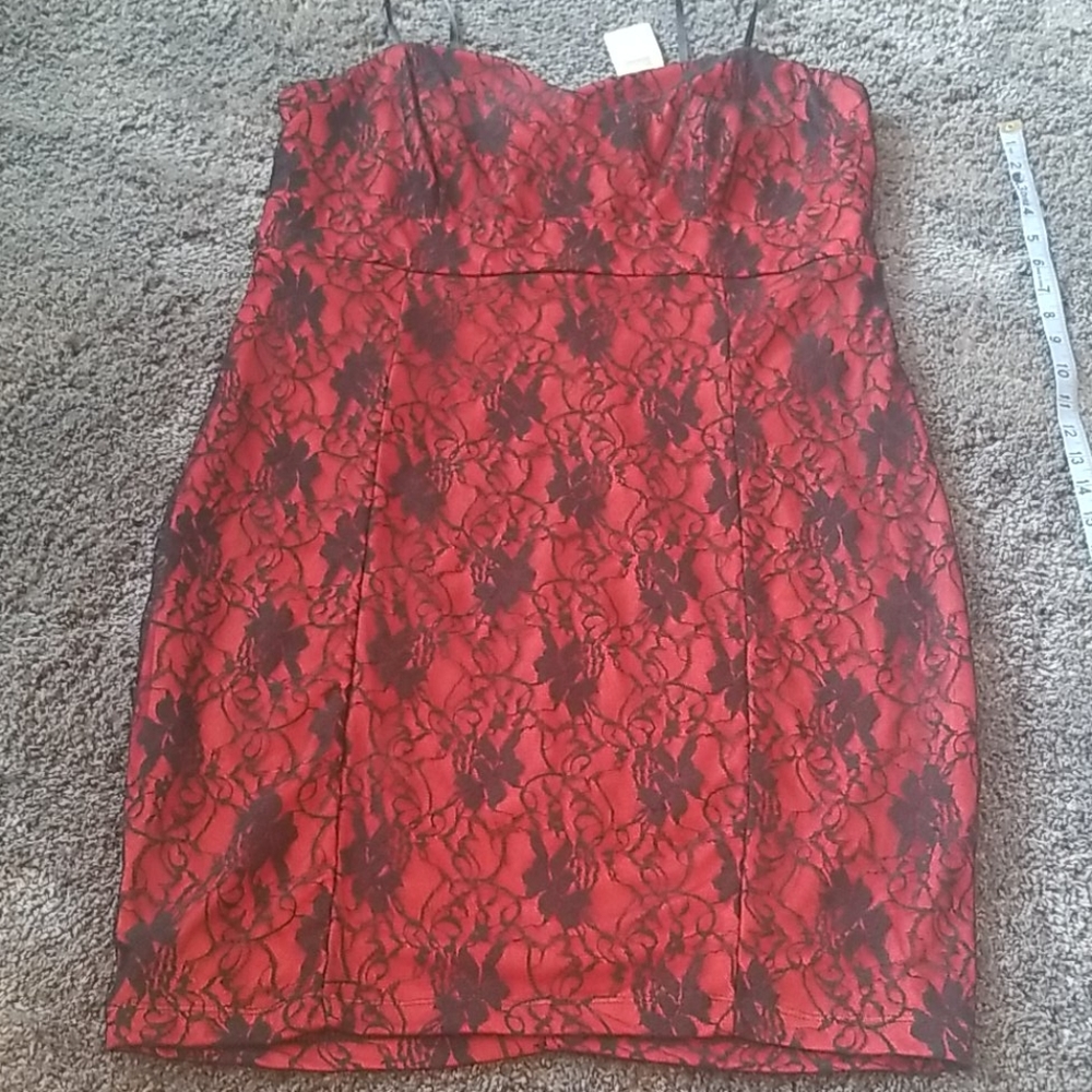Black/Red Lace Tube dress